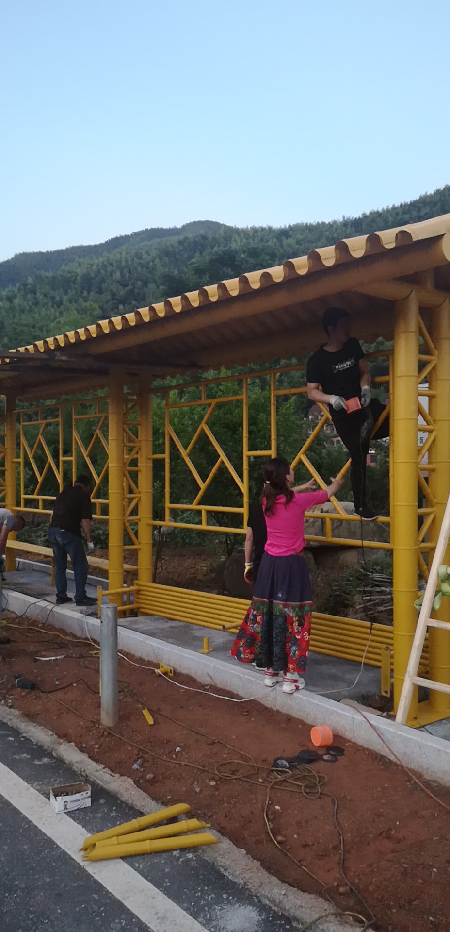 绥化简易公交站台候车亭厂家